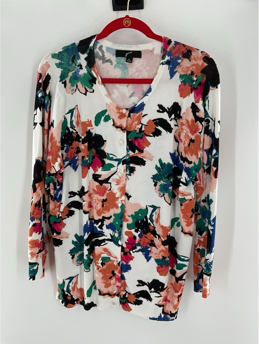 Gnw Women’s Extra Large Floral Button Up Cardigan 096